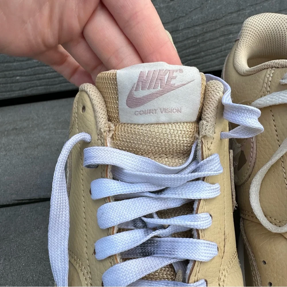 Nike Court Vision Low 'Sesame Camo' Sneakers Tan/Pink Collectible Streetwear